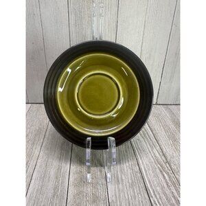 Vtg Glazed Homer Laughlin Andre Ponche Saucers Plates Green 5.5" DIA - Set of 7